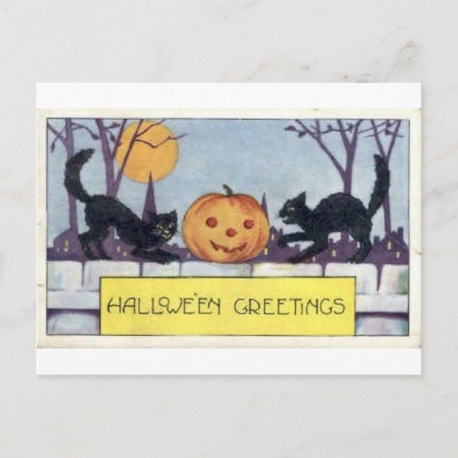 Vintage Halloween Greeting Cards Classic Posters (Front)