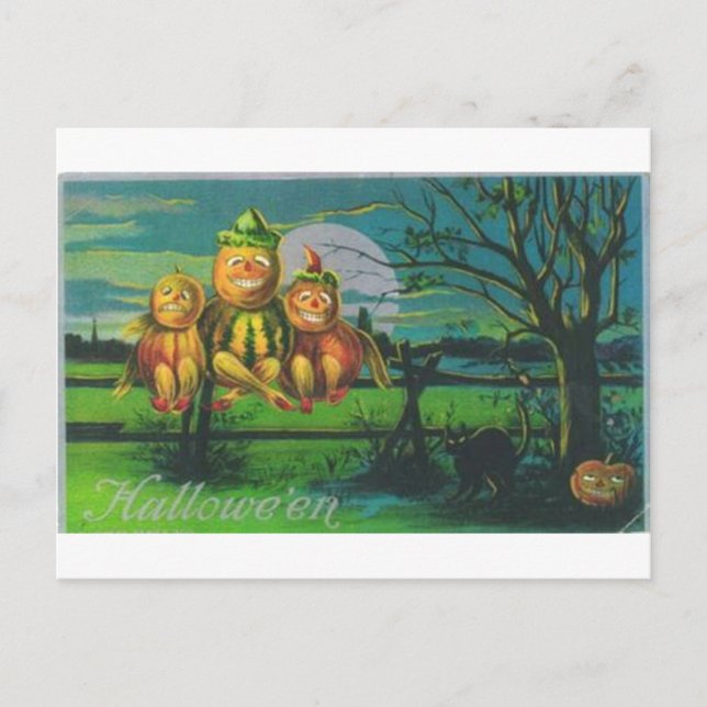 Vintage Halloween Greeting Cards Classic Posters (Front)