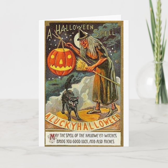 Vintage Halloween Greeting Cards Classic Posters (Front)