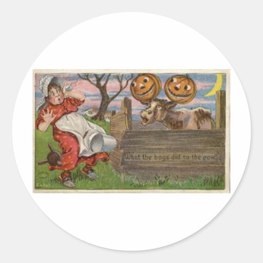 Vintage Halloween Greeting Cards Classic Posters Classic Round Sticker