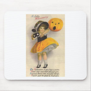 Vintage Halloween Greeting Cards Classic Posters Mouse Pad