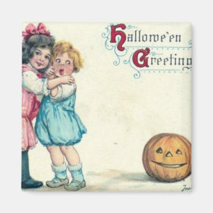 Vintage Halloween Greeting Magnet