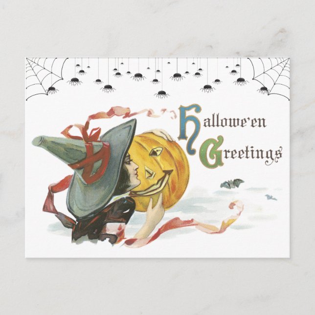 Vintage Halloween Greeting Postcards (Front)