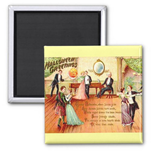 Vintage Halloween Greetings Dancing Magnet