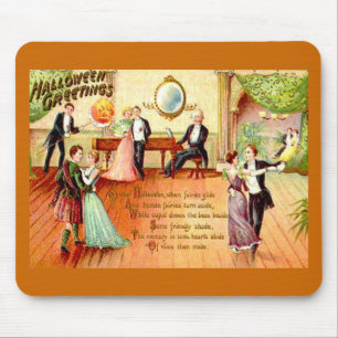 Vintage Halloween Greetings Dancing Mouse Pad