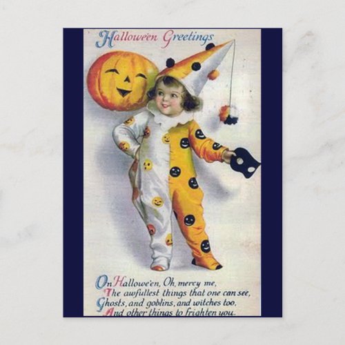 Vintage Halloween Greetings Postcard
