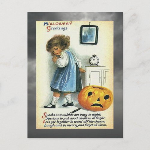 Vintage Halloween Greetings Postcard