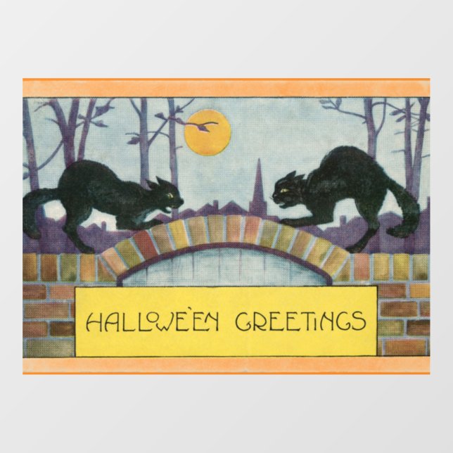 Vintage Halloween Greetings Window Cling (Sheet)