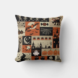 Vintage Halloween, Halloween nostalgia Throw Pillow