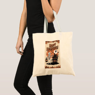 Vintage Halloween - Happy Haunting Tote Bag
