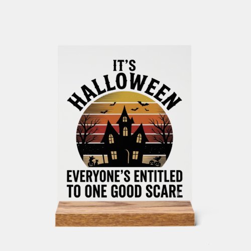 Vintage Halloween Haunted House Good Scare Shirt_1 Acrylic Sign