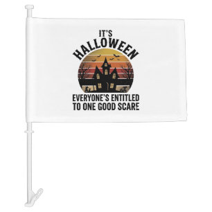 Vintage Halloween Haunted House Good Scare Shirt_1 Car Flag