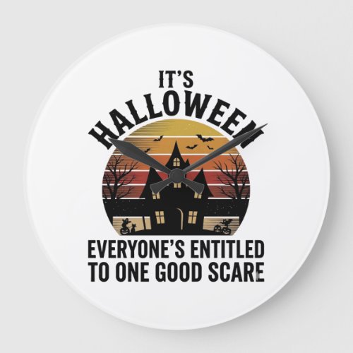 Vintage Halloween Haunted House Good Scare Shirt_1 Large Clock