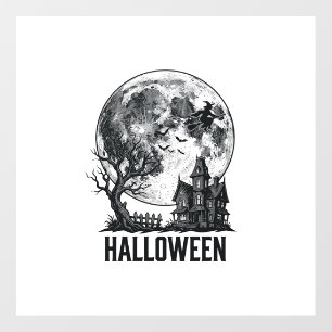 Vintage Halloween Haunted House Moon Shirt Design_ Floor Decals