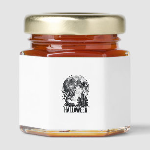 Vintage Halloween Haunted House Moon Shirt Design_ Honey Jar Favors