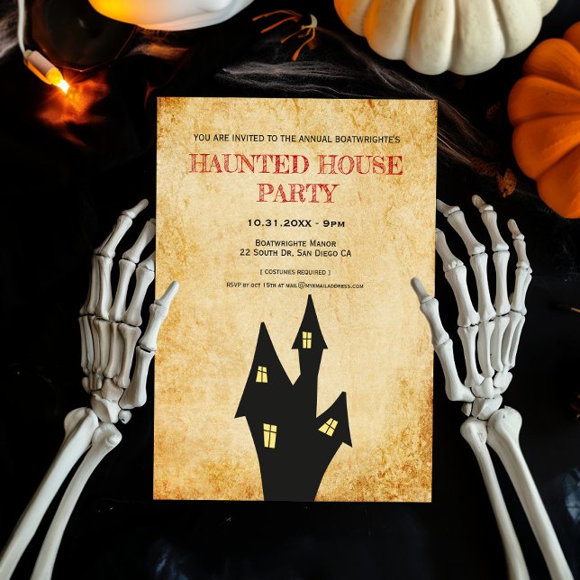 Vintage Halloween Haunted house party Invitation (Creator Uploaded)