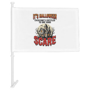 Vintage Halloween Haunted House Scare Shirt Design Car Flag