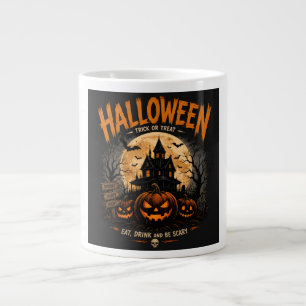 Vintage Halloween Haunted House Spooky Night Trick Giant Coffee Mug