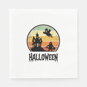 Vintage Halloween Haunted House Sunset Shirt Desig Napkins