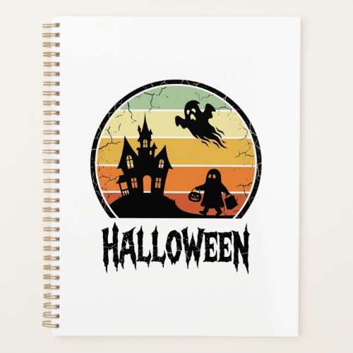 Vintage Halloween Haunted House Sunset Shirt Desig Planner