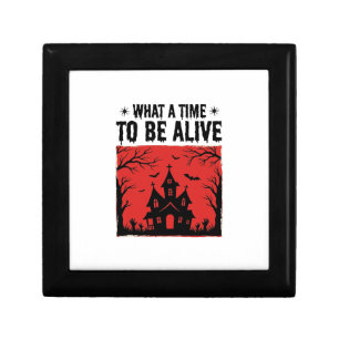 Vintage Halloween Haunted House What A Time Shirt Gift Box