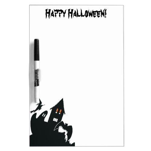 Vintage Halloween Haunted House Witch Ghost Bat Dry_Erase Board