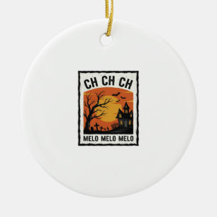 Vintage Halloween Haunted Tree Silhouette Shirt De Ceramic Ornament