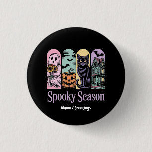 Vintage Halloween Horror Spooky Season Cute Creepy Button