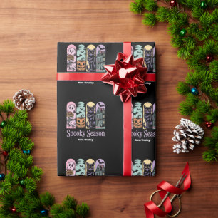 Vintage Halloween Horror Spooky Season Cute Creepy Wrapping Paper