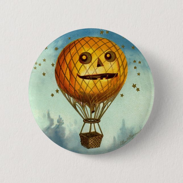 Vintage Halloween Hot Air Balloon Pin (Front)