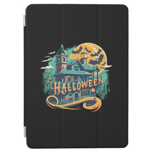 vintage halloween house with ghost  iPad air cover