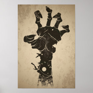 Vintage Halloween Icon - Zombie Hand Poster