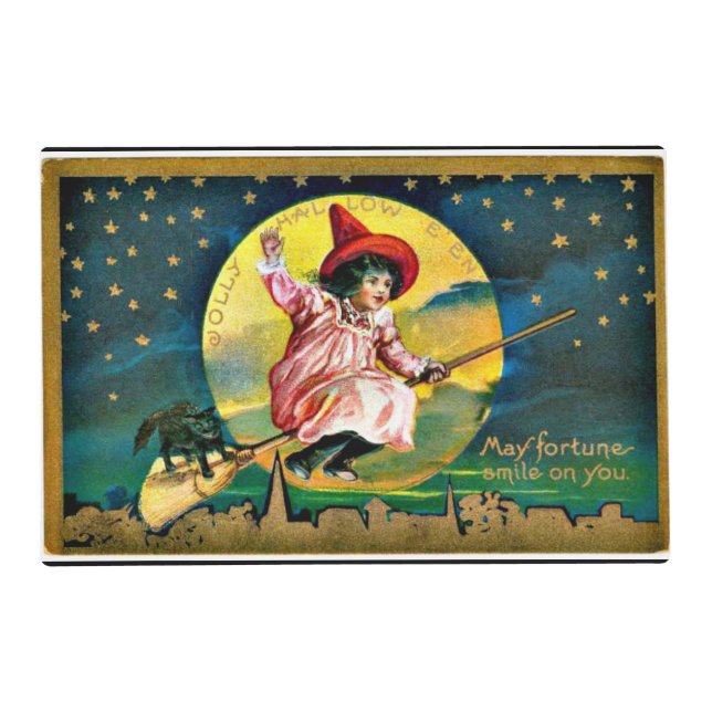 Vintage Halloween Illustration Placemat (Front)