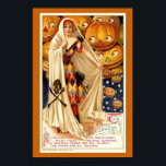 Vintage Halloween illustration witch pumpkins  Poster<br><div class="desc">All of the Halloween creepiness resides in the eyes of those pumpkins, in my opinion. The illustrations from this collection are from Public Domain. If you think one of the images is not from the public domain, thank you for reporting it to me so I can obtain the proper license...</div>