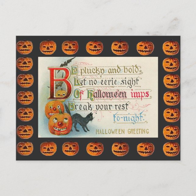 Vintage Halloween Imps Postcard (Front)