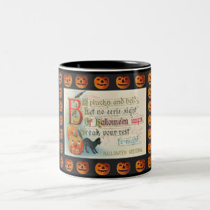 Vintage Halloween Imps Two-Tone Coffee Mug