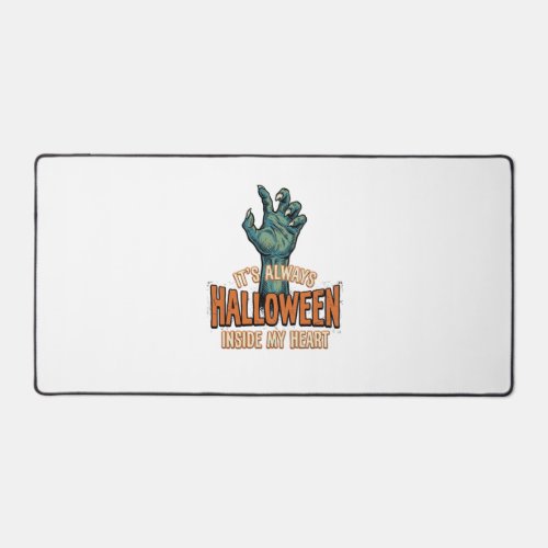Vintage Halloween Inside My Heart Monster Hand Des Desk Mat