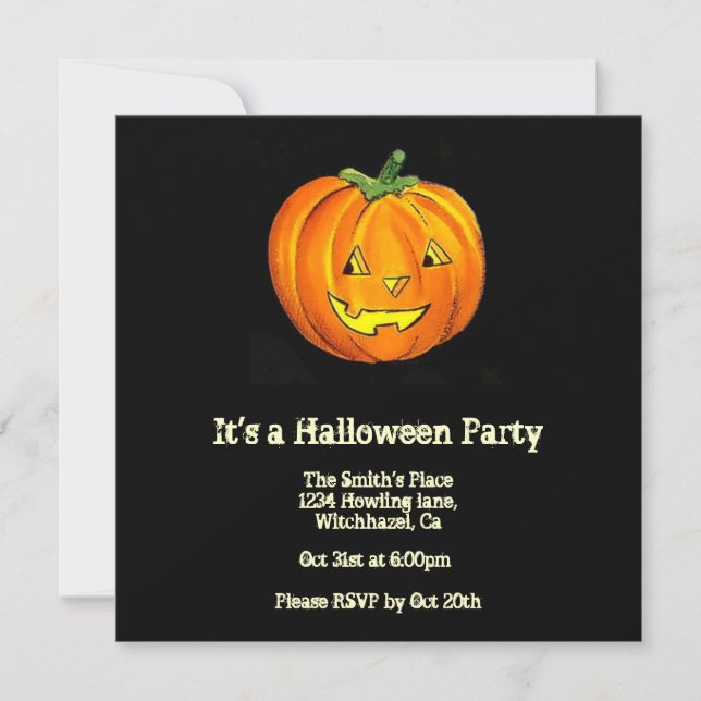 Vintage Halloween Invitation (Front)