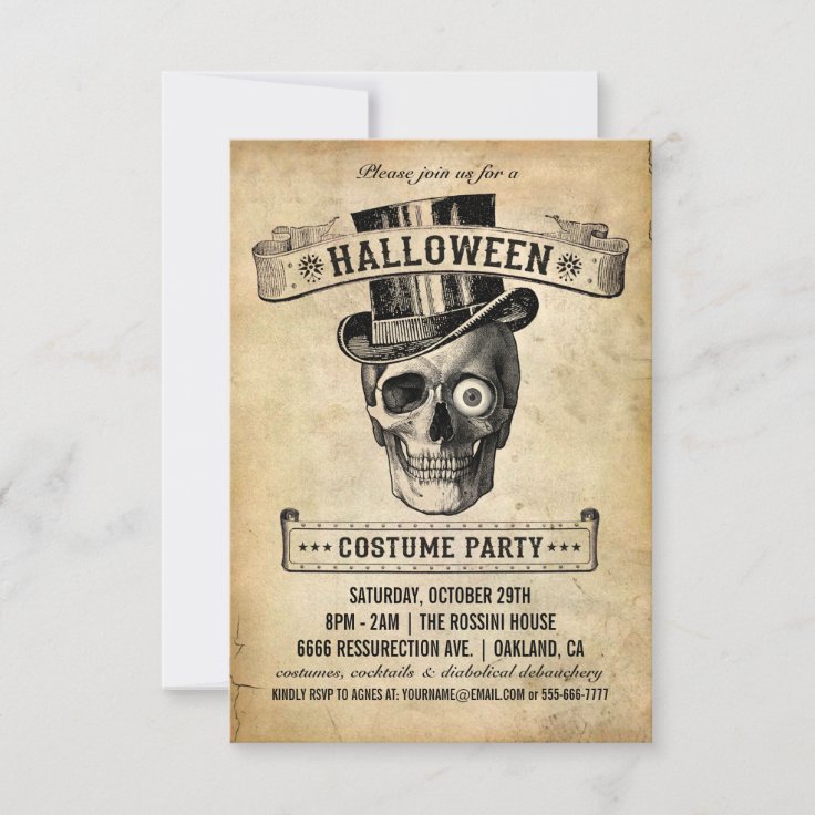 Vintage Halloween Invitation - Costume Party | Zazzle