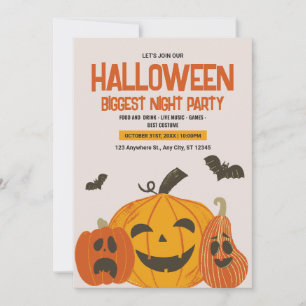 Vintage Halloween Invitation, Halloween Night Invitation