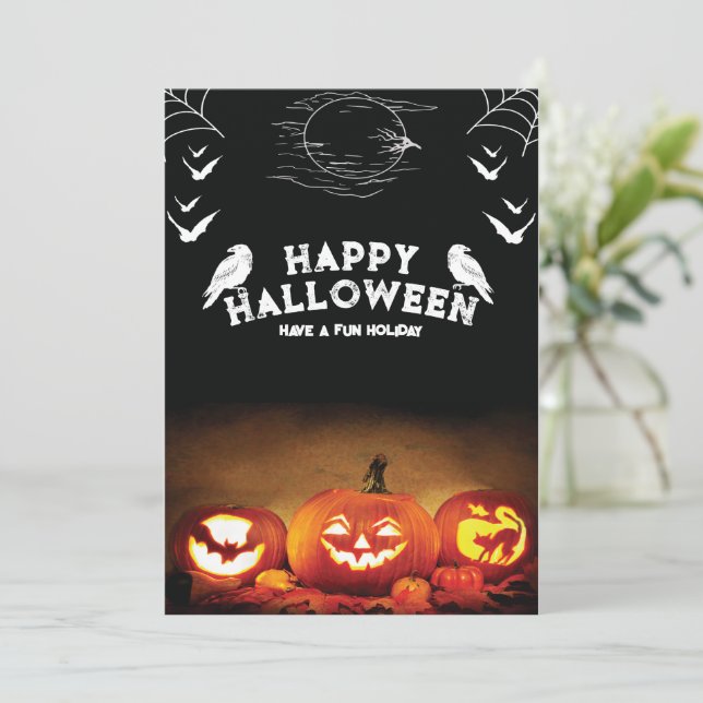 Vintage Halloween Invitation,  Halloween Party  Invitation (Standing Front)