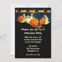 Vintage Halloween Invitation on Recycled Paper