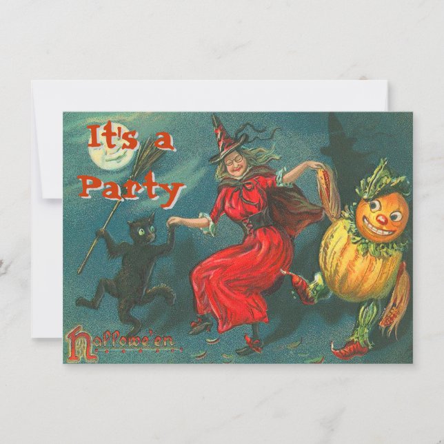 Vintage Halloween Invitations (Front)