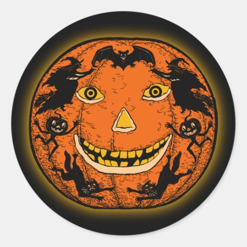 Vintage Halloween Jack OLantern Sticker