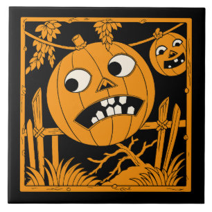 Vintage Halloween Jack O'Lantern Tile