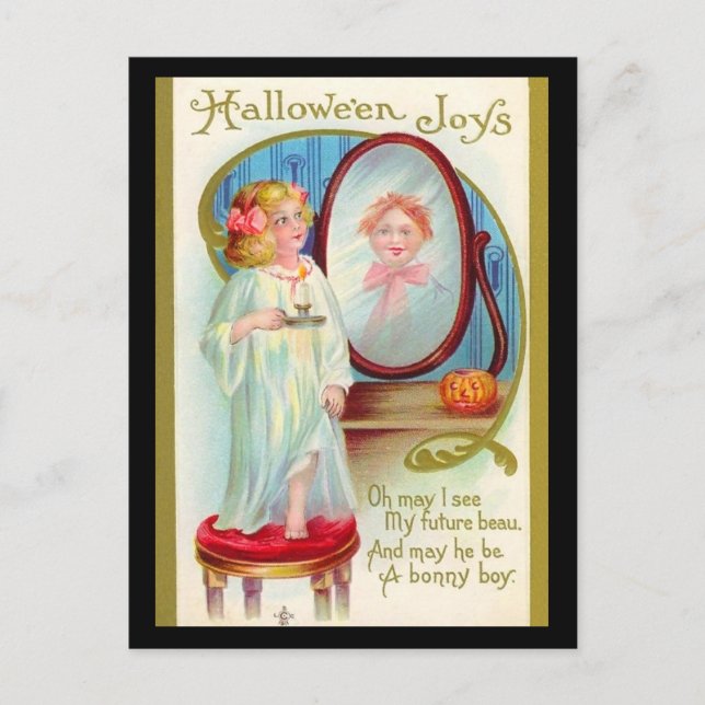Vintage Halloween Joys Postcard (Front)