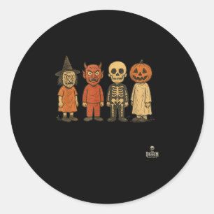 Vintage Halloween Kids In Clic Costumes Classic Round Sticker