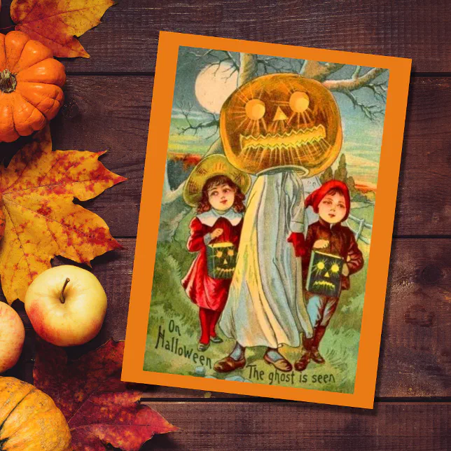 Vintage Halloween Kids Trick Or Treating Holiday Card | Zazzle