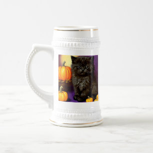 Vintage Halloween Kitten Beer Stein