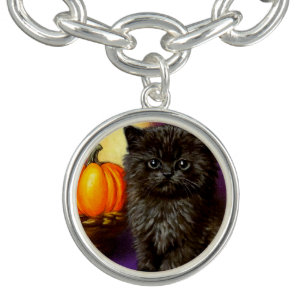 Vintage Halloween Kitten Bracelet